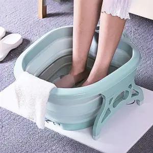 [셀러에이드]접이식 지압 족욕기 족용통 습식 바구니 대야 족욕통