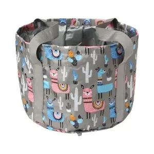 [셀러에이드]휴대용 족욕 바스켓 그레이 옥스퍼드 수족욕기 용기