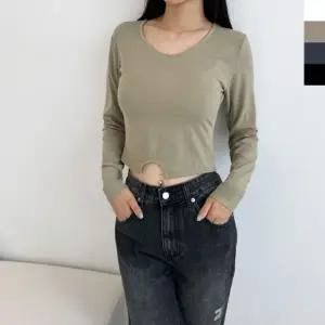 GSS ET9968 여자 라이크 텐션 스쿱넥 크롭 티셔츠