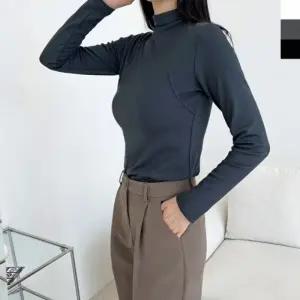 GSS ET6619 여자 퍼펙트핏 숄더 라인 반목폴라 티셔츠(기모안감)