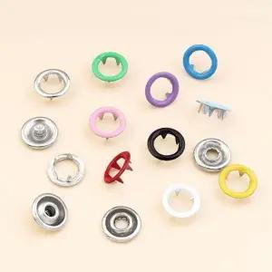 컬러 가시 도트 단추 똑딱이 스냅 약100쌍 소매 옷고정 펀치 기구 만들기 DIY