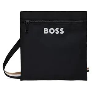 [보스]휴고 보스 로고 아플리케 디테일 캔버스 슬림 메신저 크로스백 블랙 50511930 001