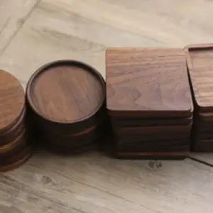 우드 원목 차 티 컵 받침 홀더 퍼즐 F타입 코스터