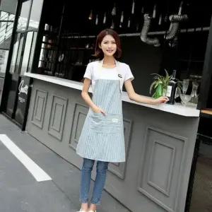 스트라이프 버클 앞치마 4컬러