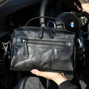 남성 미니 토트백 가죽 크로스백 캐주얼 검정 가방