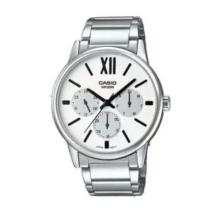 카시오 MTP-E312D-7B 엔타이서 남성 아날로그 메탈 손목 시계