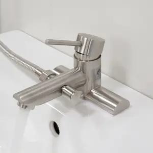 무광 4인치 샤워겸용 세면수전 투홀 세면대 세면기 욕실 화장실 샤워기 수도꼭지