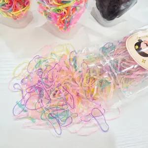 국내생산 정품 헤어 고무줄 1200개이상 대용량 안아픈 컬러풀 아기 유아 머리끈