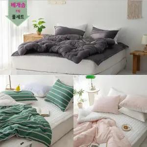 [베개솜포함]룸마이룸 차렵이불 + 패드+ 베개세트 / 침구풀세트 기숙사이불 가을 겨울 극세[사