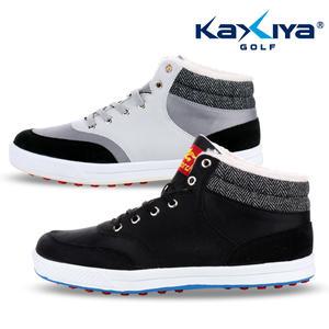 카시야 GF 남성용 체크패턴 BOA 스파이크리스 골프화