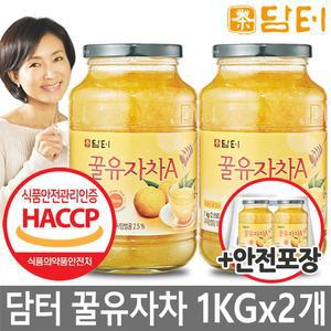 담터 꿀유자차 1kg X 2개 총2kg+안전포장 /생강차/대추차
