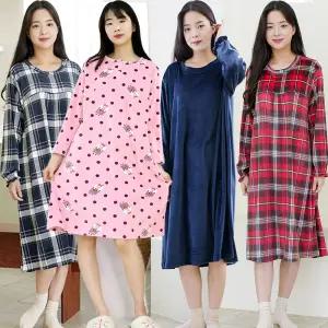 겨울 울트라 밍크 수면원피스 홈웨어 이지웨어 여성잠옷 파자마 빅사이즈 극세사원피스