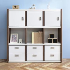 로딘 1200 도어 서랍 3단 책장 FOF045