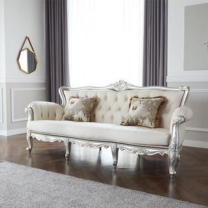 [피어젠] 퀸 3인 소파 가죽 아이보리