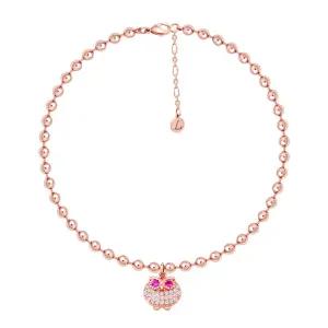 14K GP 핑크부엉이 볼 체인 데일리 패션 발찌