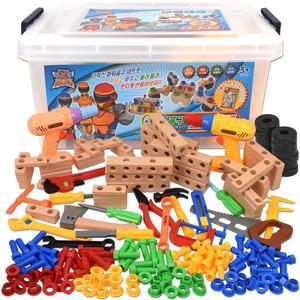 R 케이레스큐 공구놀이 리빙박스 kr-5533+lv 200 피스 작동 드릴 드라이버 망치 나사 볼트 도구