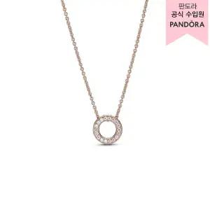 [롯데백화점]판도라 [백화점 보증서 제공] 판도라 로즈 로고 파베 써클 콜리어 네크리스_387436C01