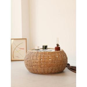 [HAILY]유리형 케인 라탄 테이블(2size)