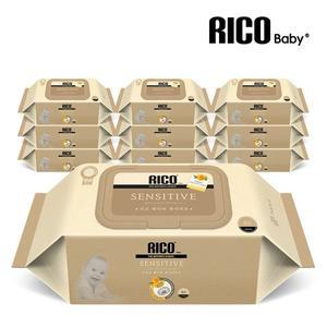 [리꼬 베이비]55gsm 센서티브 아기물티슈 캡형 80매 x 10팩
