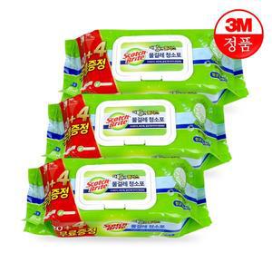[3M] 스카치브라이트 물걸레청소포 더블액션 대형 24매 x 3개 물티슈청소포