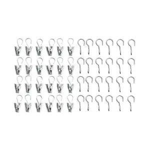 이케아 RIKTIG 릭티그 커튼후크+클립 24개 홈데코 고정 거실 창문