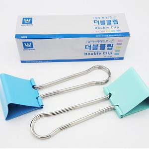 화신 더블크립 특대2호 1갑 2개입 파스텔 칼라집게 클립