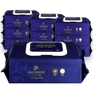 해봄비 프리미엄 물티슈(캡형)60매 x 10개,간병인 요양원 캠핑