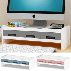 서랍 컴퓨터 모니터 받침대 책상 정리 듀얼 높이조절 서랍형 모니터 받침 선반