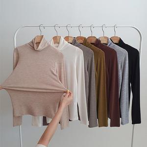 1+1 야들 텐셀 이너 스판 레이어드 목 폴라티