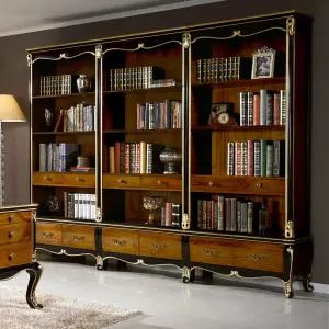 벤티 엔틱 원목 서재 수납형 책장세트 3pcs