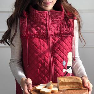 [한스갤러리]도로시조끼 겨울 누빔 기모 패딩 방한 앞치마