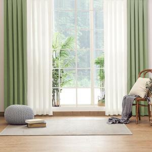 [라이크홈]사계절 프리미엄 암막커튼 핀형 긴창 릴리그린 2P