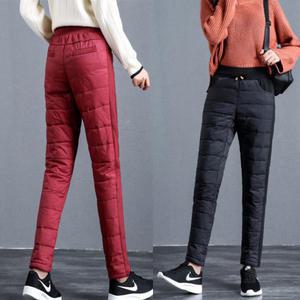 여성 겨울 오리깃털 패딩바지 여자 겨울밴딩 솜팬츠