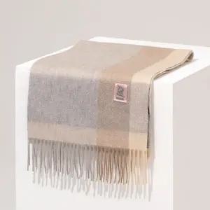 갤러리아 RECLOW LAND 캐시미어 100% 체크 머플러 베이지