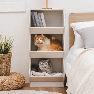 아이리스 고양이집 고양이하우스 수납공간 책장 3단 공간박스 리빙박스  KSB