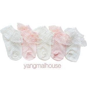 여아여름양말 천사레스커즈 5종세트 여아스니커즈  망사 시스루 레이스양말