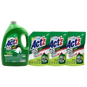 액츠 퍼펙트 딥클린 액체세제 용기, 3.3L, 1개+리필, 2.2L, 3개