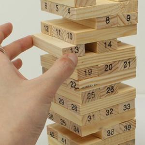 54P 원목블럭쌓기 젠가기본형 무지젱가놀이 보드게임 우드 사각