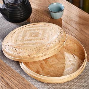 지름 24cm 대나무 도시락 찬합 원형 떡상자 한과 곶감 석작