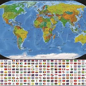 1000피스직소퍼즐 세계지도와 국기 (액자선택) PK1-3133