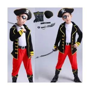 캐리비안 선장 해적 코스튬 남아 할로윈 의상