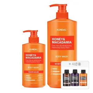 쿤달 네이처 바디워시, 화이트머스크, 1058ml, 1개 + 500ml, 1개 + 증정(여행용 3종 키트, 화이트머스크)
