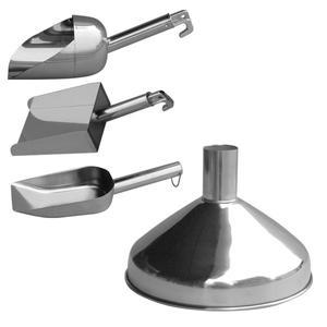 스텐 깔대기 / 스쿠프 / 대형 스텐 사각 원형 스쿱 스쿠퍼 거름망 얼음 커피삽 주걱 깔때기