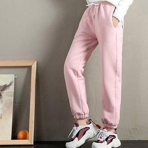 따뜻한 양털 여성조거팬츠 겨울 기모 트레이닝바지 여자슬랙스 핑크 그레이