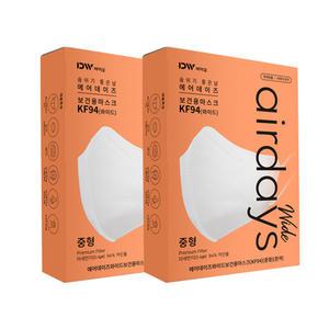 에어데이즈 KF94 와이드 중형 100매 숨쉬기편한 마스크