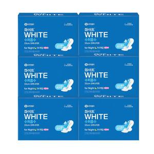 화이트 생리대 수퍼흡수 오버나이트 33cm 14pX6팩