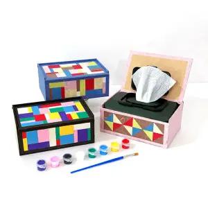 물티슈 보관함 만들기 한지공예 전통무늬 모양 제작 창의력 발달 미술활동 방학숙제 소근육 연습 체험하기