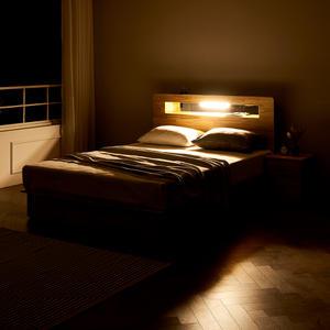 엔젤라 퀸 1500 하단 수납형 LED 침대 참죽 원목 프레임