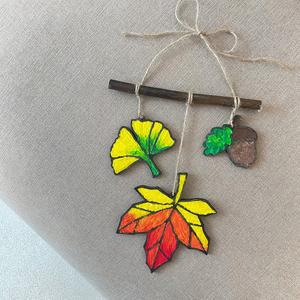 가을 단풍 낙엽 나뭇잎 도토리 DIY 칼라 클레이 모빌 만들기 방과후 미술 교실 꾸미기