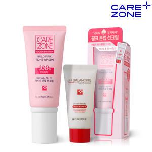 케어존 닥터솔루션 마일드 핑크 톤업 선 50ml + 약산성폼 31ml 기획 (무기자차) (SPF40 PA+++)